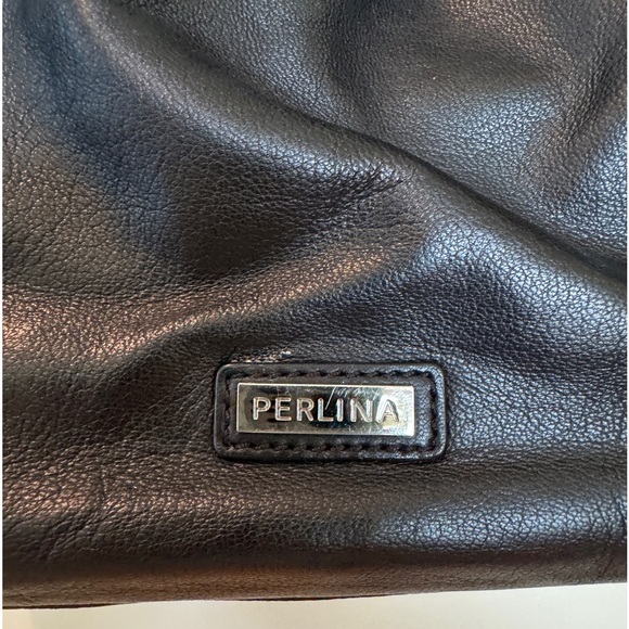 Perlina Black Classic Italian Leather Slouch handbag excellent condition - Picture 3 of 9